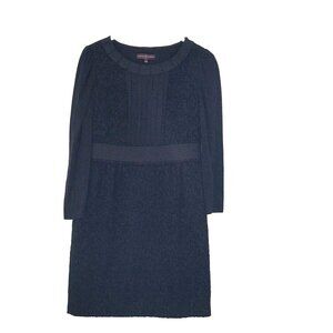 Silk/satin blend black dress women's 4/S burn out metalic threads holiday event